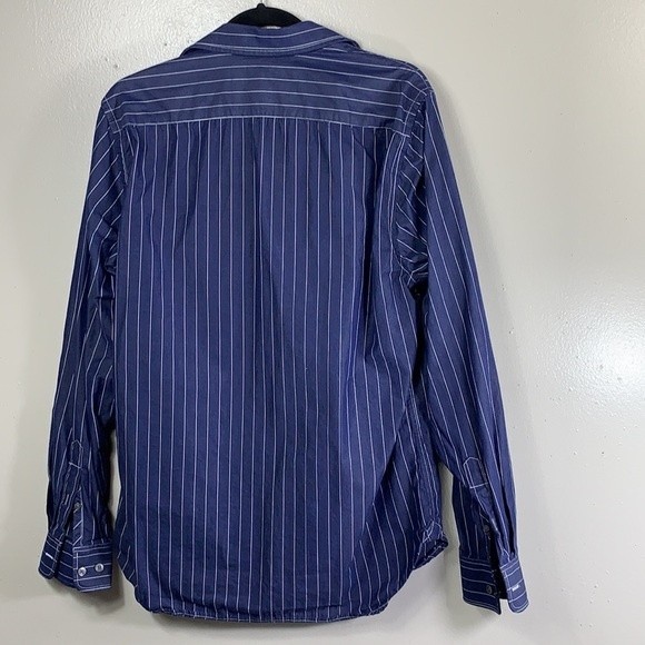 American Eagle Button Down Vintage Fit Top Blue & White Size: M - Picture 3 of 4